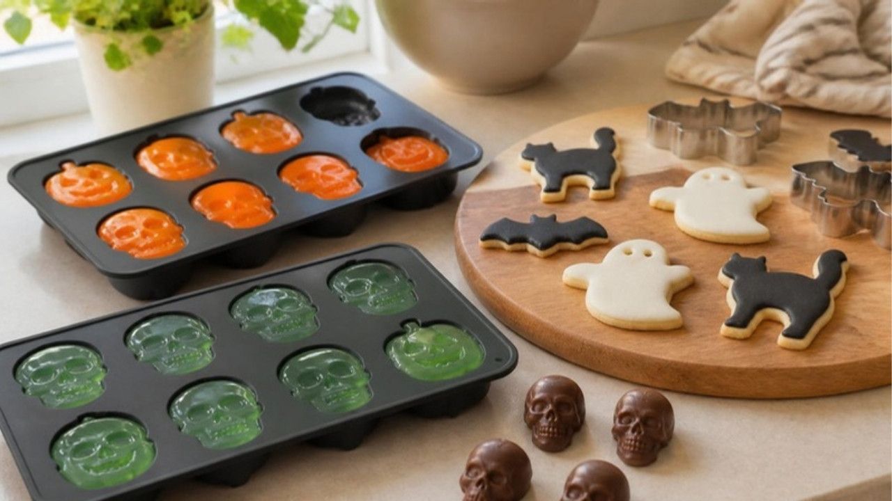 best Halloween molds — kitchen baking molds in a bright kitchen